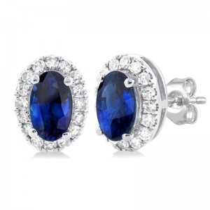 Sapphire / Diamond Earrings